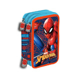 Penar Echipat Model Spiderman, cu 42 Piese și 3 Compartimente, Albastru
