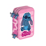 Penar Echipat Model Stitch, cu 42 Piese și 3 Compartimente, Roz