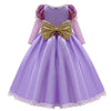 Rochie printesa Rapunzel pentru fete, costumatie joc de rol petreceri, serbari, carnaval si cadou ideal pentru sarbatori, aniversari sau zile de nastere