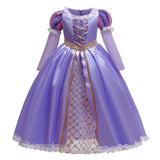 Rochie prințesă Rapunzel pentru fete, costumație joc de rol petreceri, serbări, carnaval și cadou ideal pentru sărbători, aniversări sau zile de naștere