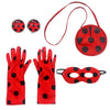 Rochie Miraculous Ladybug cu accesorii pentru fetite, costumatie joc de rol Buburuza petreceri, serbari, carnaval si cadou ideal pentru sarbatori, aniversari sau zile de nastere