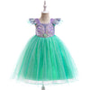 Rochie printesa Mica Sirena cu accesorii pentru fetite costumatie joc de rol petreceri, serbari, carnaval si cadou ideal pentru sarbatori, aniversari sau zile de nastere