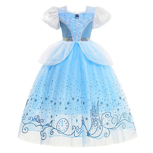 Rochie printesa Cenusareasa pentru fete, costumatie joc de rol petreceri, serbari, carnaval, aniversari sau zile de nastere