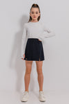 NAMIRI - Fusta/pantalon din stofa, skort bleumarin