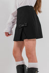 KELLY - Fusta/pantalon din stofa cu funda eleganta, skort negru