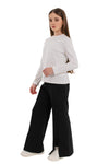 AMALIA – Bluza din bumbac cu maneca lunga si fundite aplicate, alb
