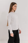 AMALIA – Bluza din bumbac cu maneca lunga si fundite aplicate, alb