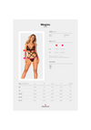 Body Megies Teddy - lenjerie erotică provocatoare din dantelă cu decupaje L/XL, negru cu roșu bordo