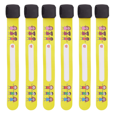 Set x 6 Brățară de identificare copii, anti-pierdere, nume, numar telefon, SOS, informatii medicale, Kids ID W