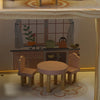 Casa de păpuși din lemn cu 3 etaje, mobilier complet, lumini LED și terasă, 78 cm, roz pastel
