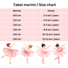 Costum de balet, gimnastica sau dans pentru fete: set body bumbac si fusta tutu cu buline
