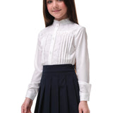 GARDENIA – Fusta scurta din stofa cu pliuri, bleumarin