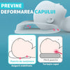 Perna pentru bebelusi din bumbac cu memorie, protectie anti plagiocefalie pentru formarea capului, Albastru