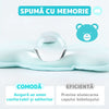 Perna pentru bebelusi din bumbac cu memorie, protectie anti plagiocefalie pentru formarea capului, Albastru