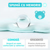 Perna pentru bebelusi din bumbac cu memorie, protectie anti plagiocefalie pentru formarea capului, Albastru