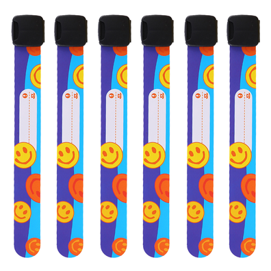 Set x 6 Brățară de identificare copii, anti-pierdere, nume, numar telefon, SOS, informatii medicale, Smile ID 