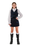 STEFFY - Vesta din stofa cu fundite pentru uniforma scolara de fete, bleumarin
