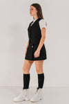 YASMINA - Vesta din stofa cu model clasic pentru uniforma scolara de fete, negru