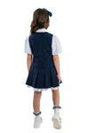 YASMINA - Vestă din stofă cu model clasic pentru uniformă școlară de fete, bleumarin