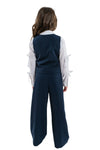 YASMINA - Vestă din stofă cu model clasic pentru uniformă școlară de fete, bleumarin
