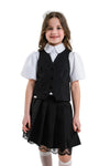 YASMINA - Vestă din stofă cu model clasic pentru uniformă școlară de fete, negru