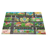 Covoraș de joacă educativ pentru copii – centru de activități oras cu strazi și semne de circulatie, 130x100 cm, impermeabil