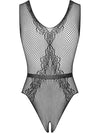 Body Obsessive B115 - lenjerie erotică din plasă fină cu decupaje și model sexy S-L (one size), negru