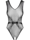 Body Obsessive B115 - lenjerie erotică din plasă fină cu decupaje și model sexy S-L (one size), negru