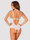 Body Heavenlly – lenjerie seducătoare transparentă cu decupaje și dantelă, alb
