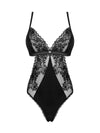 Body Maderris - lenjerie seducătoare cu decolteu sexy și din dantelă, negru