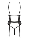 Body Yaskana - lenjerie erotică din dantelă cu portjartier și decupaje provocatoare XL/XXL, negru