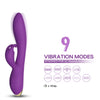 Vibrator Rabbit BONNIE cu 9 moduri de vibratii si incarcare USB, flexibil, silentios, silicon premium, mov