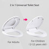 Capac WC cu reductie, sistem 2in1 pentru copii si adulti, inchidere lenta, reductor cu prindere magnetica, silentios si universal compatibil forma U, SOLLUXE® - 80079