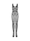 Bodystocking Obsessive N123 - catsuit provocator din plasă cu decupaje și model sexy S-L (one size), negru