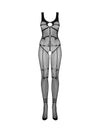 Bodystocking Obsessive N123 - catsuit provocator din plasă cu decupaje și model sexy S-L (one size), negru