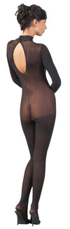 Bodystocking transparent - catsuit provocator din plasă fină și model clasic M/L, negru