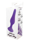 Dop anal din silicon premium Butt Plug Large 12.5 cm, mov - 64 - 00090