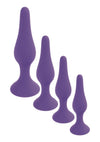 Dop anal din silicon premium Butt Plug Large 12.5 cm, mov - 64 - 00090