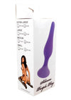 Dop anal din silicon premium Butt Plug Large 12.5 cm, mov - 64 - 00090
