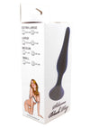 Dop anal din silicon premium Butt Plug Medium 11 cm, negru - 64 - 00093