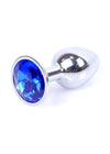 Dop anal Jewellery Silver Butt Plug 7 cm, albastru - 64 - 00010