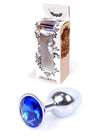 Dop anal Jewellery Silver Butt Plug 7 cm, albastru - 64 - 00010