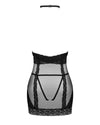Set de lenjerie intima Lacrisia - rochie seducatoare cu insertii din dantela și chiloti crotchless M/L, negru