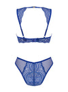 Set de lenjerie intimă Giselia - compleu sexy cu sutien și chiloți din dantelă fină, albastru