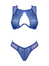 Set de lenjerie intimă Giselia - compleu sexy cu sutien și chiloți din dantelă fină, albastru