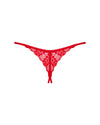 Chiloți sexy Ingridia - tanga sexy din dantelă cu accesoriu și decupaje provocatoare XL/2XL, rosu