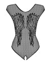 Body Obsessive B112 - lenjerie erotică din plasă fină cu decupaje și model sexy, negru