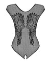 Body Obsessive B112 - lenjerie erotică din plasă fină cu decupaje și model sexy, negru