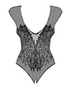 Body Obsessive B112 - lenjerie erotică din plasă fină cu decupaje și model sexy, negru