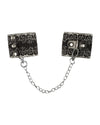 Cătușe erotice Obsessive – accesorii sexy din satin si dantelă cu detalii metalice, mărime universală (one size)